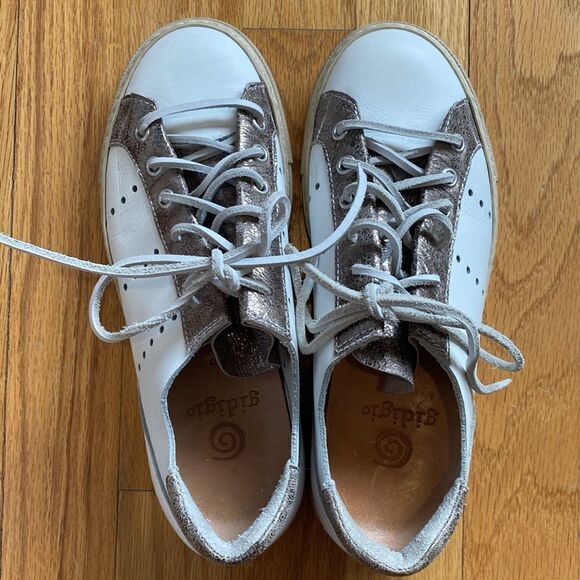 Gidigio handmade Italian leather sneakers size EU 36 or US 5.5 white and gold - Picture 4 of 6